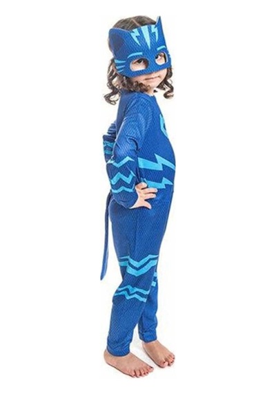 Pj Maskeliler Pj Mask Kostüm Pijamaskeliler Kedi Çocuk Kostüm - Catboy Tulum + Maskeli Set Renkli