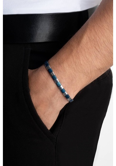 Hematit Taşlı 21 Cm Gümüş Erkek Bileklik Gri 97573189