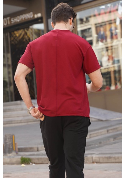 Madmext Bordo Regular Fit Basic Erkek Tişört 6099-bordo Bordo