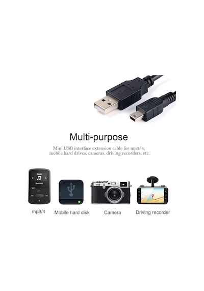 4575 Mini Usb To Usb Data Şarj Kablosu 1.5 Metre