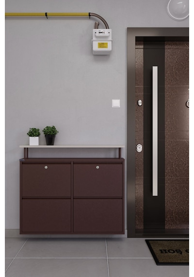Ceha Kilitli Tablalı 4'lü Metal Ayakkabılık - Kahverengi K.AYK-2.4/J/P 8317/KL Ceha Kilitli Tablalı 4'lü Metal Ayakkabılık - Kahverengi K.AYK-2.4/J/P 8317/KL