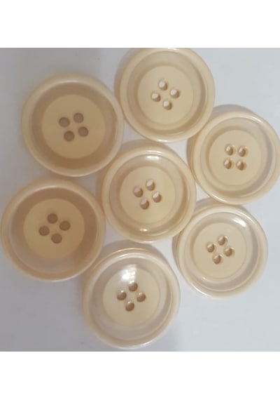 11 Adet Ekru Şeffaf Efektli 21mm Düğme