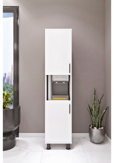 Ases Mobilya Esl0165 Çok Amaçlı Dolap Sebil Dolabı Mutfak Beyaz Beyaz