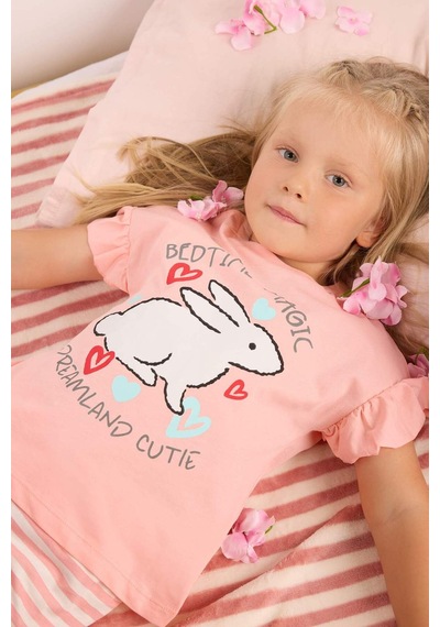 Defacto Fitilli 2li Açık Pembe Pijama Takımı Kız Bebek H9308a526smpn621 Pembe-pn621