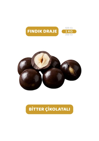 Bitter Çikolata Kaplı Fındık Draje 1kg