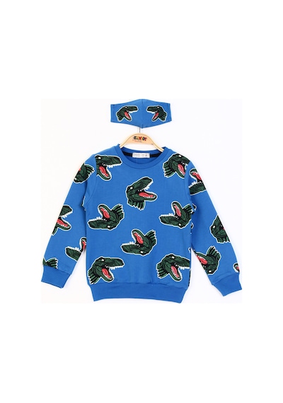 Toontoy Kids Toontoy Erkek Çocuk Dinazor Baskılı Sweatshirt Saks