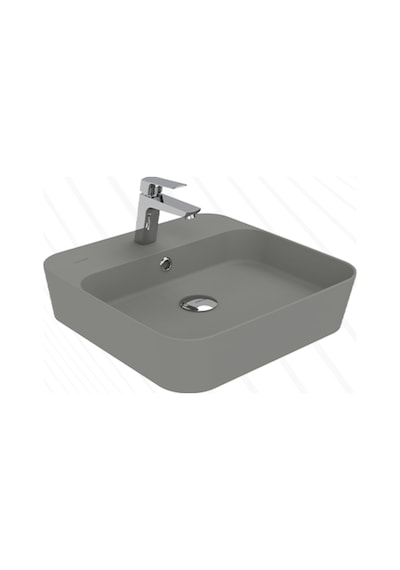 Creavit Loop Kare İnce Çanak Lavabo 45 Cm Cool Grey Lp046-00cg00e-0000