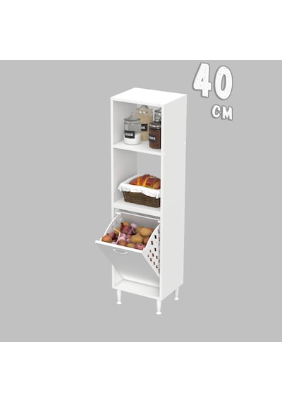Aras Sepetli 2 Fırın Bölmeli Mutfak Robotu Ve Kahve Köşesi Çok Amaçlı Dolap 40 Cm Genişlik Beyaz