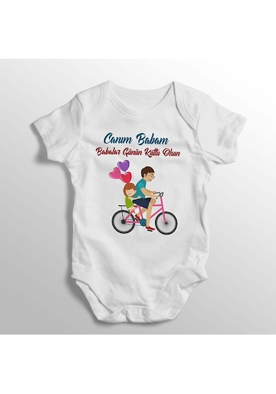 İmaj Tuğbababy Canım Babam Babalar Günün Kutlu Olsun Yazılı Baskılı Bebek Zıbını (520689115) Beyaz