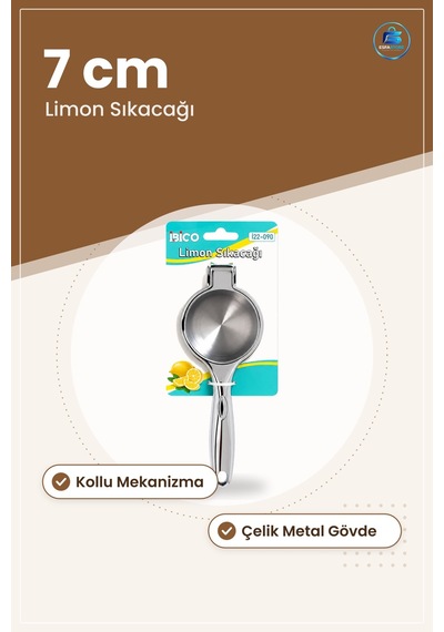 Kollu Çelik Limon Sıkacağı 7 Cm Narenciye Meyve Suyu Mutfak Prati Çok Renkli