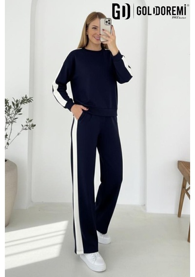 dikarei Gd Goldoremi 040 Modal Kadın Şerit Detaylı Kolları Manşetli Bol Kesim Eşofman Takım Lacıvert dikarei Gd Goldoremi 040 Modal Kadın Şerit Detaylı Kolları Manşetli Bol Kesim Eşofman Takım Lacıvert