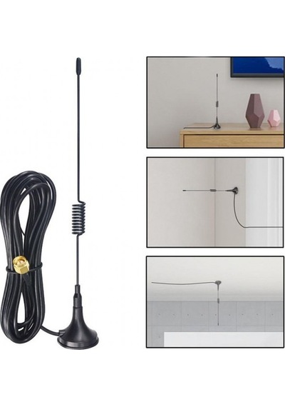 5 Dbi Sma Anten 3 Metre Kablolu 25 Cm İçi İğneli Sma Anten