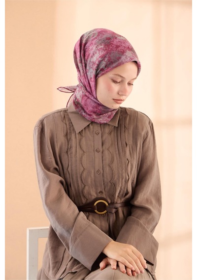 Silk Home Soft Eşarp 73095-21 Fuşya, Gri, Füme, Sisli Yeşil