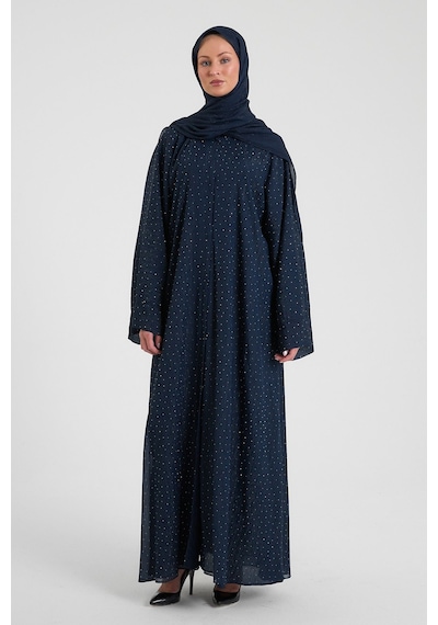 Şakika Shine Taşlı Abaya Ferace & Şal - Standart Beden & Farklı Boy Koyu Lacivert Şakika Shine Taşlı Abaya Ferace & Şal - Standart Beden & Farklı Boy Koyu Lacivert