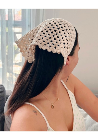 Shimmer Bandana Cream Bandana Açık Krem