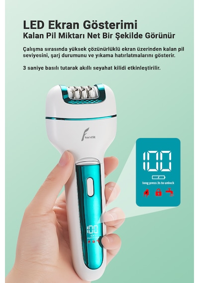 3 İn 1 Elektrikli Epilatör Tıraş Makinesi Bacak Koltukaltı Epilas
