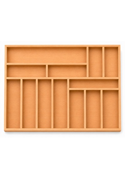 56x43 Cm Ahşap Kaşıklık Çekmece İçi Organizer Doğal Ahşap Mutfak Düzenleyici