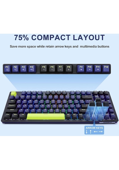 E-Yooso Z-94 Blue Switch  Mekanik Klavye Rainbow Işıklı Oyuncu Klavyesi