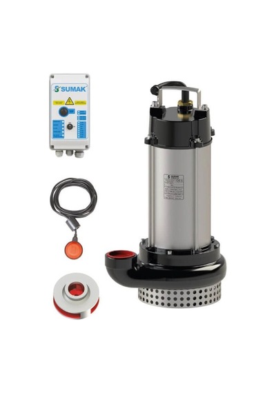 Sumak Sdt 40/2 Y Paslanmaz Gövde Kirli Su Dalgıç Pompa 380 Volt 4 Hp 32 Mss