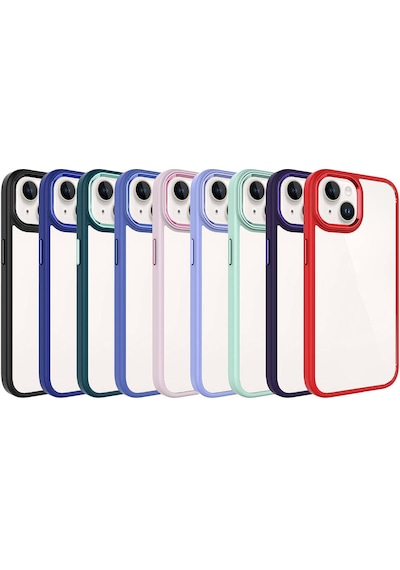 Apple Uyumlu iPhone 15 Kılıf Zore Krom Kapak Kırmızı
