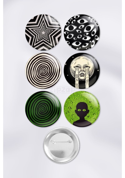 Y2k Gotik Estetik Çanta Süsü Rozet İğneli Buton Rozet Seti 6 Adet Gothic Aesthetic Çok Renkli