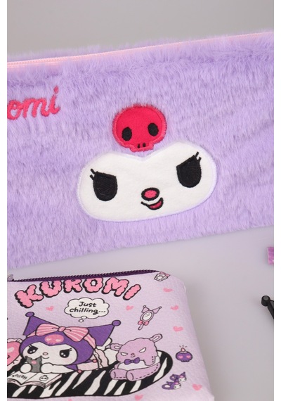 Dekomus İle Lisanslı Yeni Sezon Kuromı Peluş Basıc El Çantası,para Çantası Ve Zincirli Anahtarlık Seti Altın