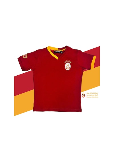 Gsstore Galatasaray Lisanslı Kırmızı Basic Çocuk Kişiye Özel T-shirt Ahşap Kutulu Kırmızı