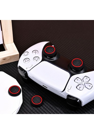 2 Adet Analog Koruyucu Silikon Kılıf Topuz Koruma Ps4 Ps5 Xbox One 360 Series Sx Switch Pro Uyumlu Kırmızı