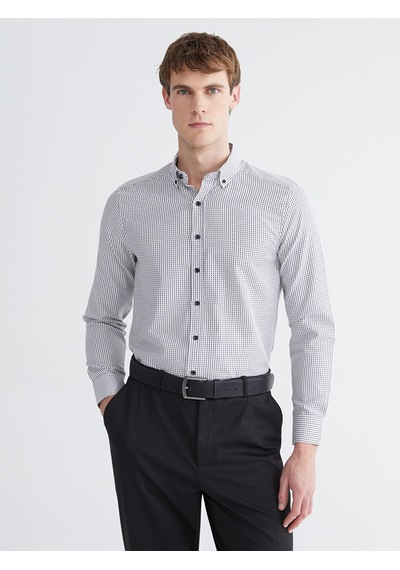 Lcw Busıness Siyah Regular Fit Ekose Erkek Gömlek