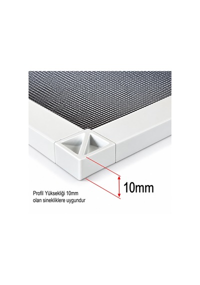 Beyaz Sineklik Menteşesi 8cm Plastik Kenar Montaj Aparatı 10 Adet - 10x20 Profiller İçindir