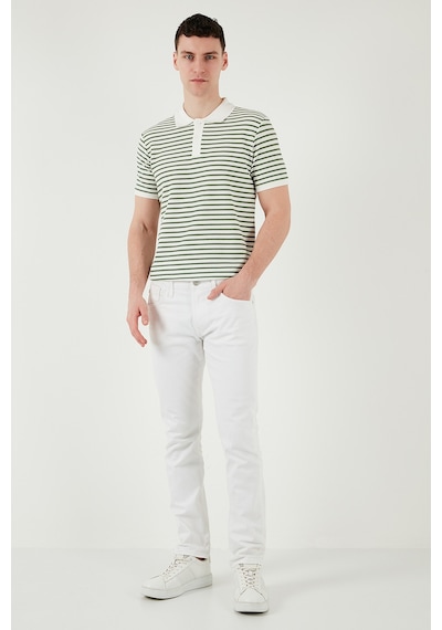 Buratti Pamuklu Regular Fit Çizgili Erkek Polo Yaka T Shirt 5903009 Elma Yeşili