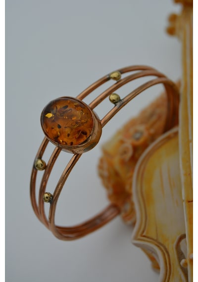 Stoneage Jewellery Sıkma Kehribar Bileklik Özel Tasarım Bronz