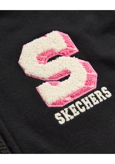 Skechers G Lw Collage Full Zıp Sweatshirt Büyük Kız Çocuk Siyah Sweatshirt Sk2620118-3817