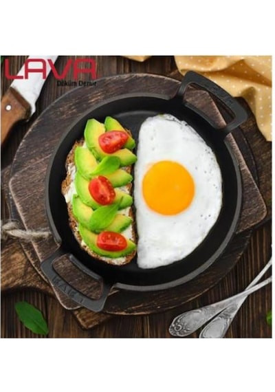 Lava Demir Döküm Yuvarlak 16 CM Sahan Kırmızı