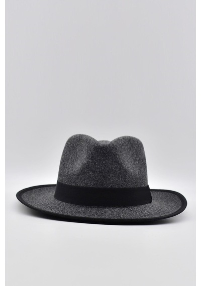 Külah Vintage Erkek Fedora Fötr Şapka Panama İngiliz Trilby Kasket Gri - Gri