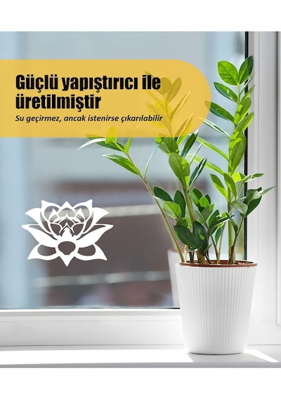 Sticker Usta Lotus Çiçeği Araba Laptop Duvar Folyo Sticker 00366 25X18 Cm
