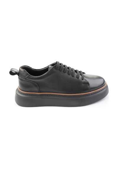 Siyah Hakiki Deri Erkek Sneaker E01811300503 Siyah