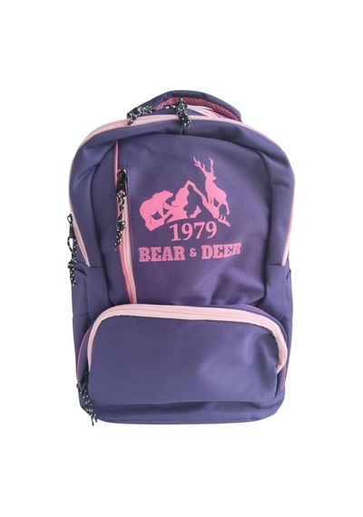 Bear & Deer Skuldra Sırt Çantası Mor Bd-cn0014 Desenli