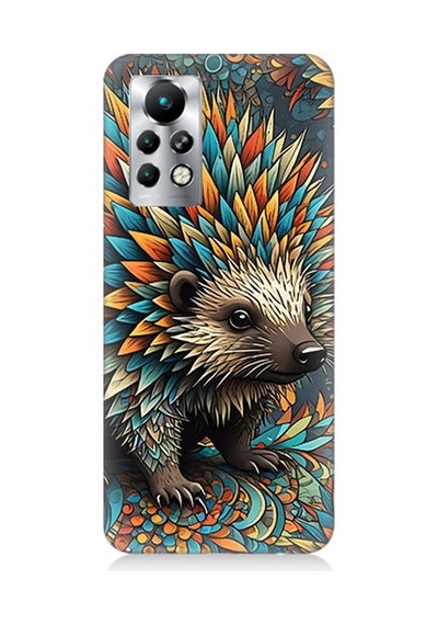 İnfinix Note 11 Pro Uyumlu Renkli Kirpi Desenli Silikon Kılıf