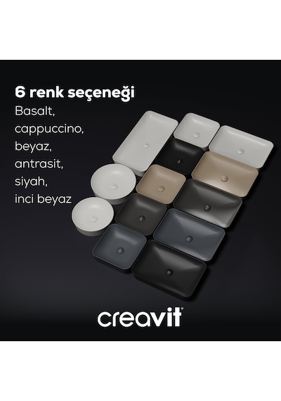 Creavit Ultra Dikdörtgen Çanak Lavabo 60 Cm Beyaz Ul060-00cb00e-0000