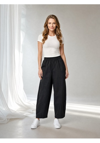 Nealirsanall.com Kadın Yüksek Bel Beli Lastikli Gabardin Balon Paça Pantolon - Dikiş Detaylı Rahat Kesim Şalvar Pantolon Siyah Nealirsanall.com Kadın Yüksek Bel Beli Lastikli Gabardin Balon Paça Pantolon - Dikiş Detaylı Rahat Kesim Şalvar Pantolon Siyah