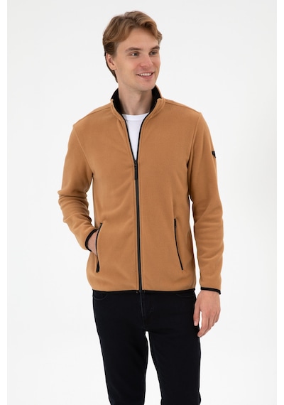 U.S. Polo Assn. Erkek Regular Fit Camel Polar Örme Hırka 50313779-VR233