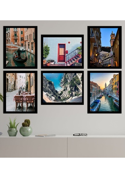Bk Gift 6 Parça Çerçeve Görünümlü Ahşap Tablo Seti (45X60Cm)-4