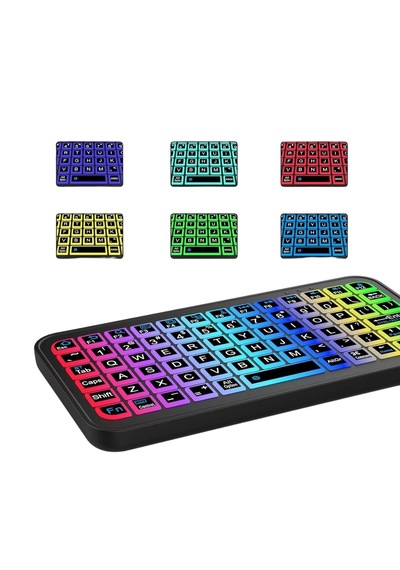 Hubrendy Tekno Bluetooth 5.2 Destekli Kablosuz Mini Rgb Klavye Ultra İnce