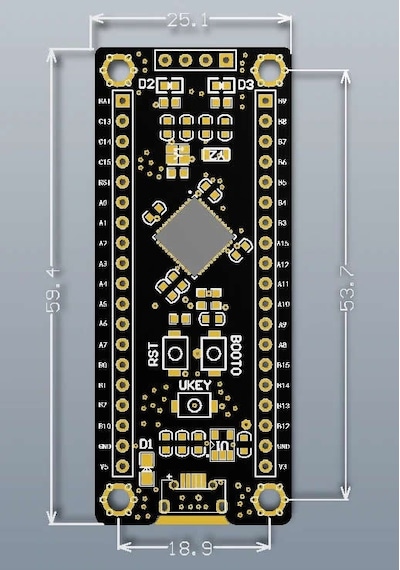 STM32F401C CORE BOARD - ARM Cortex-M4 256 Kbytes Flash, 84 MHz CPU -STM32F401CCU6 Geliştirme Kartı