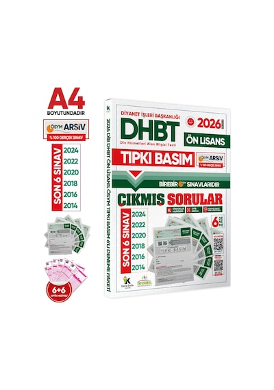 2026 Kpss-dhbt Ön Lisans ÖSYM Çıkmış Soru Tıpkı Basım 6lı Kitapçık Türkiye Geneli Deneme Paketi