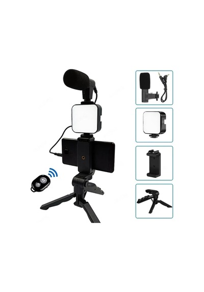 Upway Led Işıklı Mikrofonlu Tripotlu Kumandalı Video Kayıt Fotoğraf Öz Çekim Seti