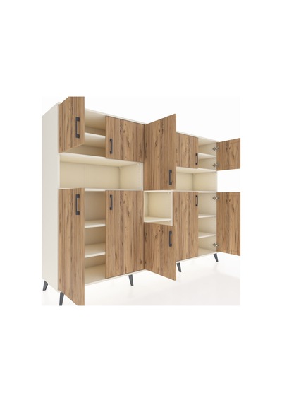 Hyperion Dolap 14 Raflı 10 Kapaklı 220x44x163 Aytaşı-çam/aytaşı Aytaşı-çam/aytaşı
