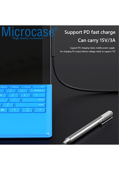 Surface Pro 3-4-5-6-7-8 Type-c Pd Şarj Kablosu 150cm-al4145