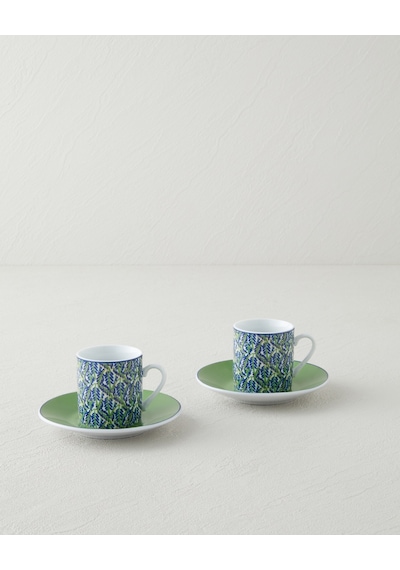 English Home Mira Porselen 4 Parça 2 Kişilik Kahve Fincan Takımı 80 Ml Yeşil Yeşil